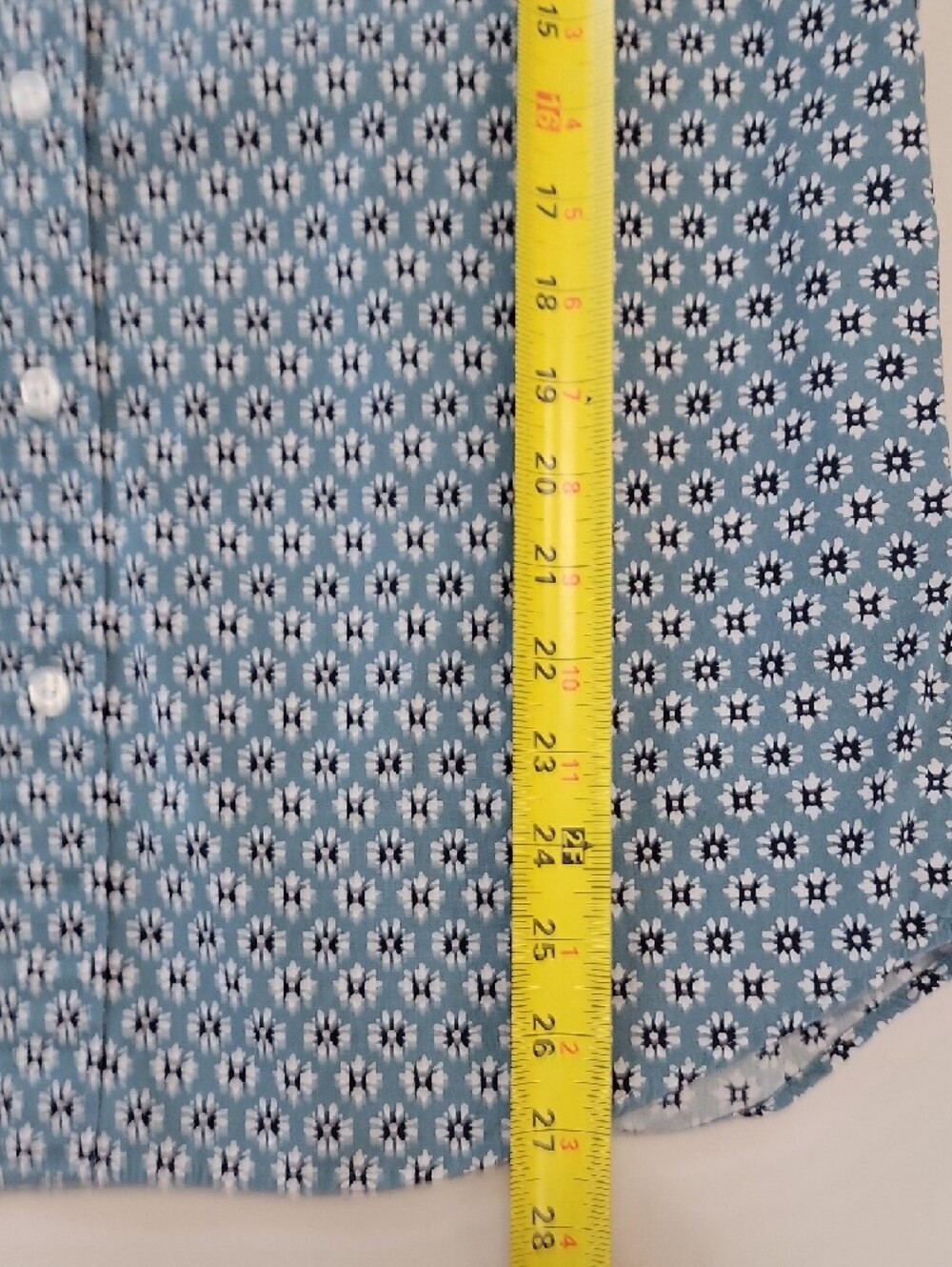 J. Crew Light Blue Short-Sleeve Button-Down Shirt with White Floral Print - Picture 7 of 9